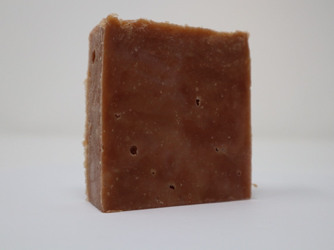 Tart citrus with spicy cinnamon and rich patchouli feature this hot processed soap.  Scented with cinnamon, grapefruit and patchouli essential oils and colored with pink kaolin clay.  Skin nourishing ingredients include mango butter, avocado oil and olive oil.